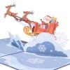 Santa Sleigh Pop Up Christmas Card